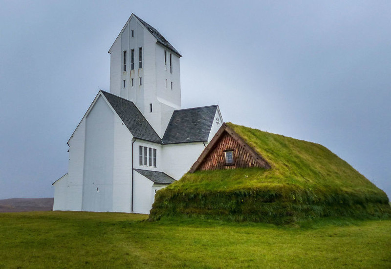 Скаульхольт, Исландия дом, крыша, озеленение, скандинавия