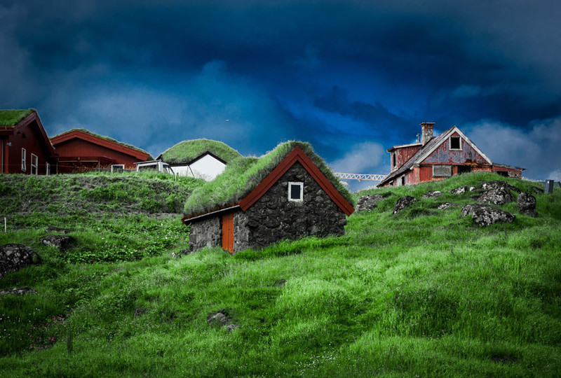 Торсхавн, Фарерские острова дом, крыша, озеленение, скандинавия