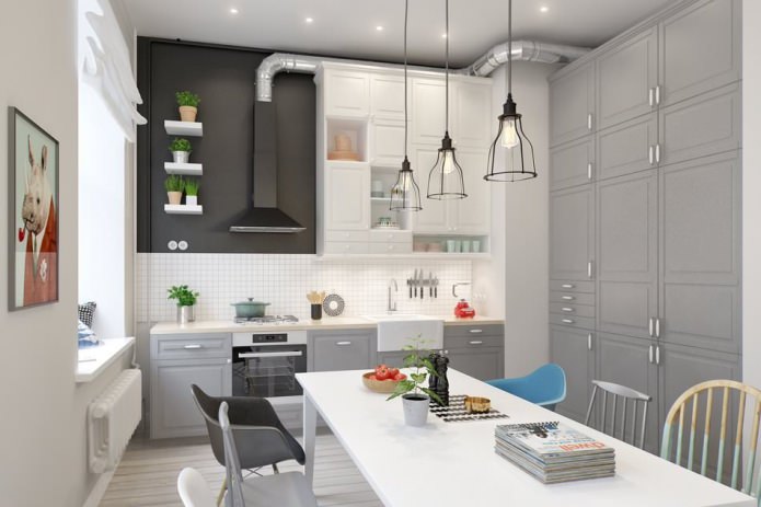 кухня в дизайне 3-комнатной квартиры