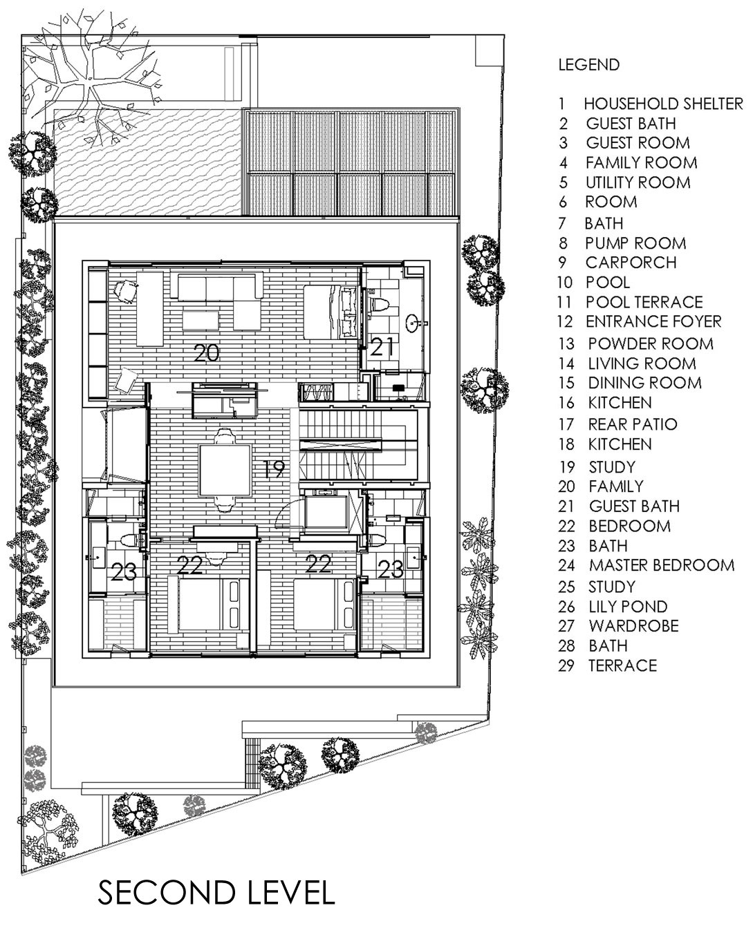 План схема частного дома Chiltern House