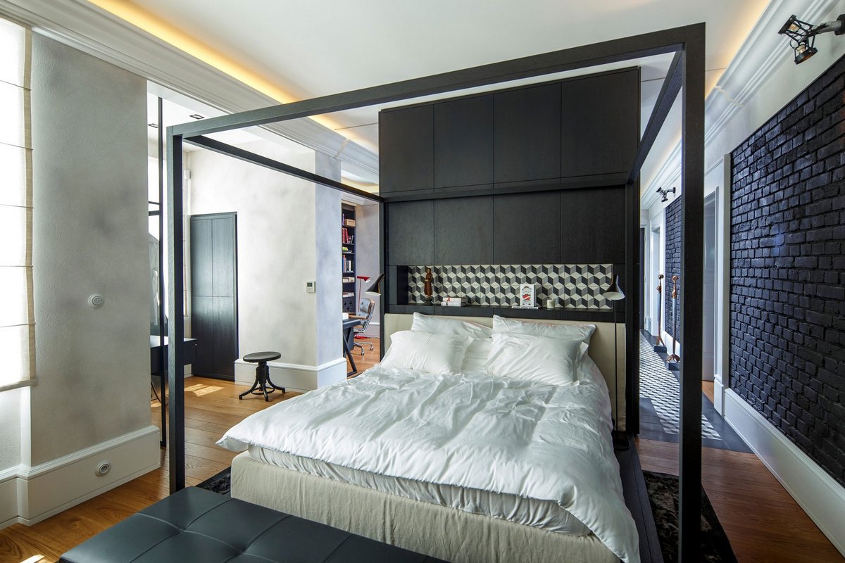 Дизайн интерьера спальни дома Man's Choice 2 в Словакии