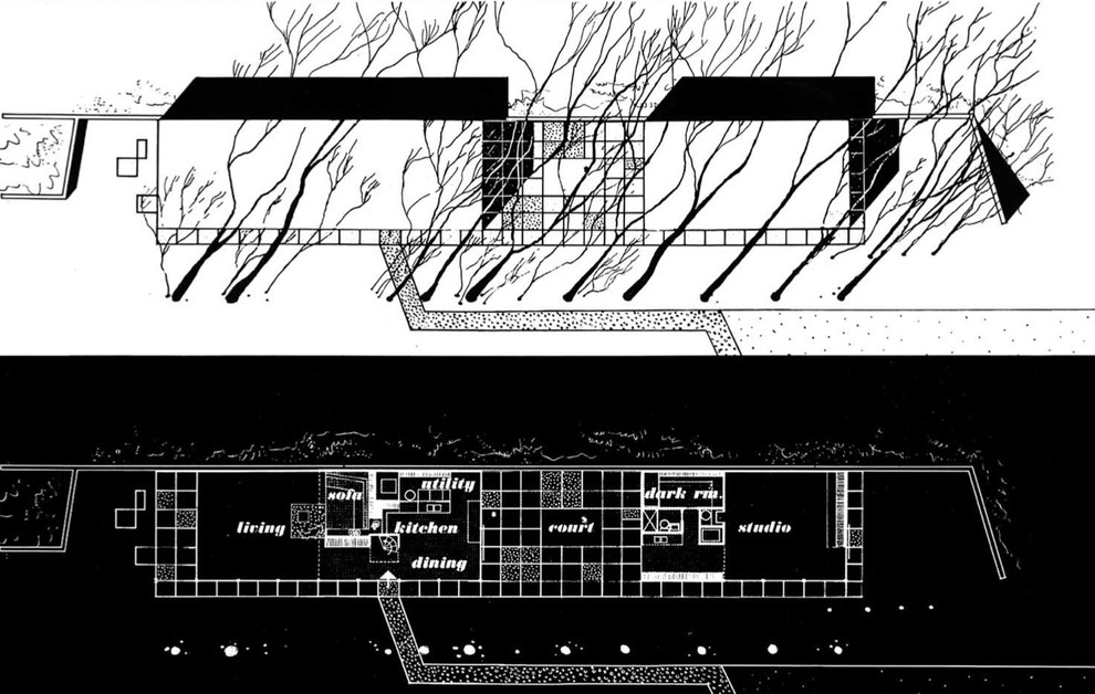 План схема Eames House от Charles и Ray Eames