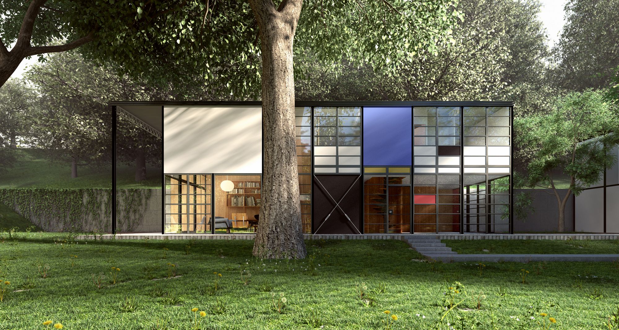 Дома в стиле модерн: экстерьер Eames House от Charles и Ray Eames