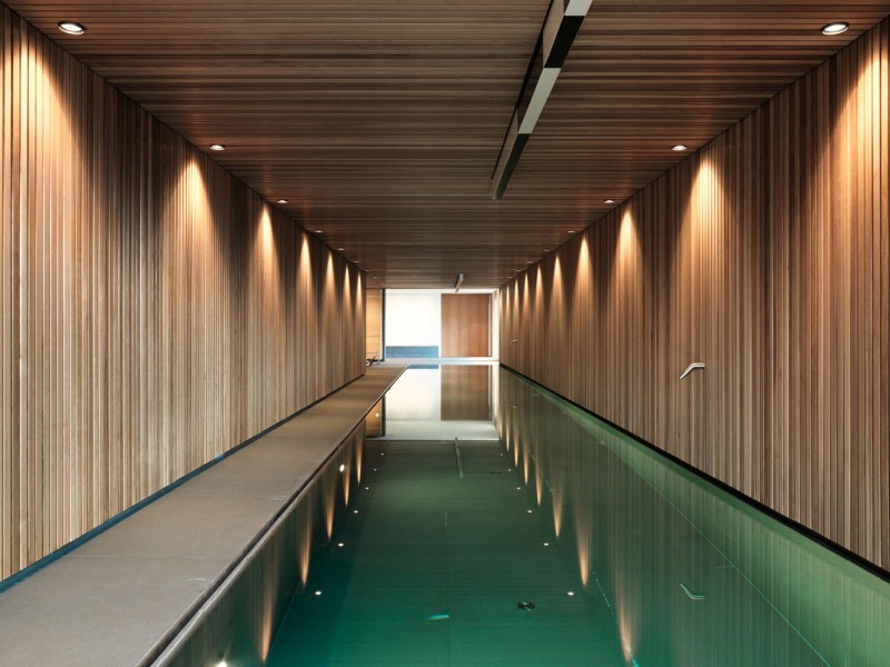 Современный дизайн бассейна в загородном доме - Фото 35
