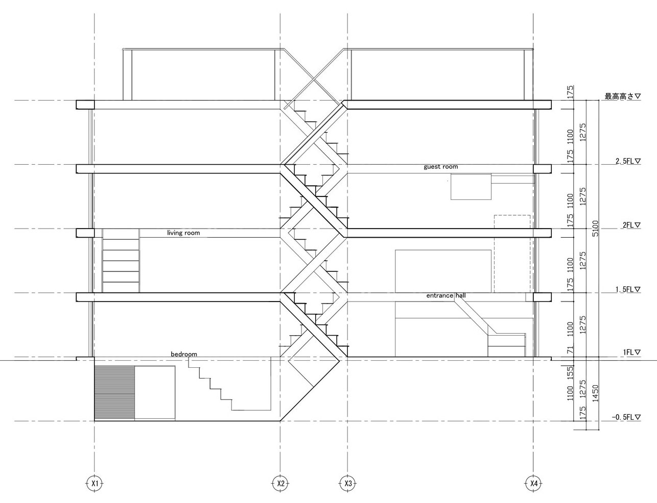 План схема дома S-House от Yuusuke Karasawa
