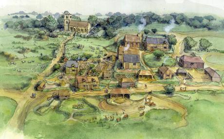 план местности средневековой деревни