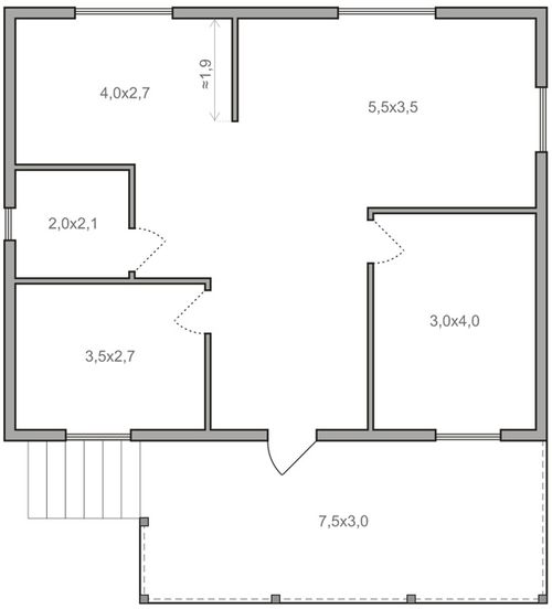 План дома с одним этажом