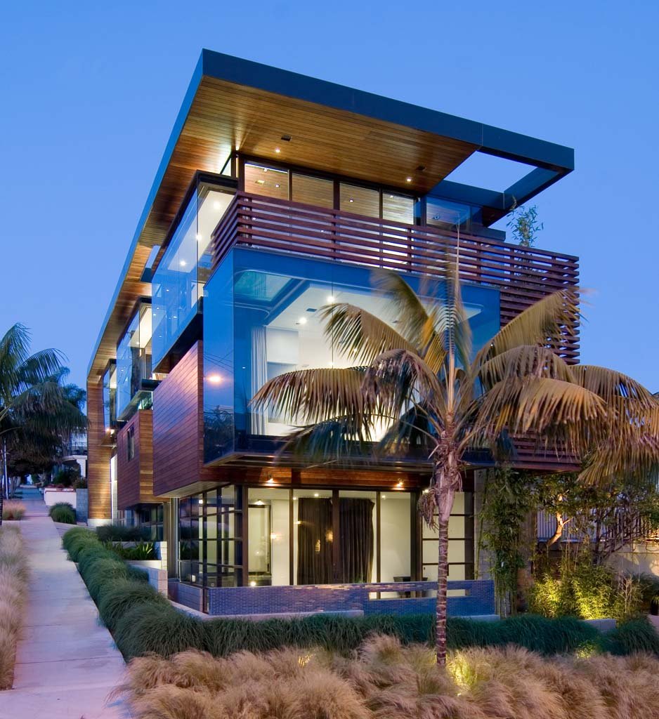 Дизайнерский дом из стекла и дерева от Studio 9one2 в Лос-Анджелесе, Калифорния