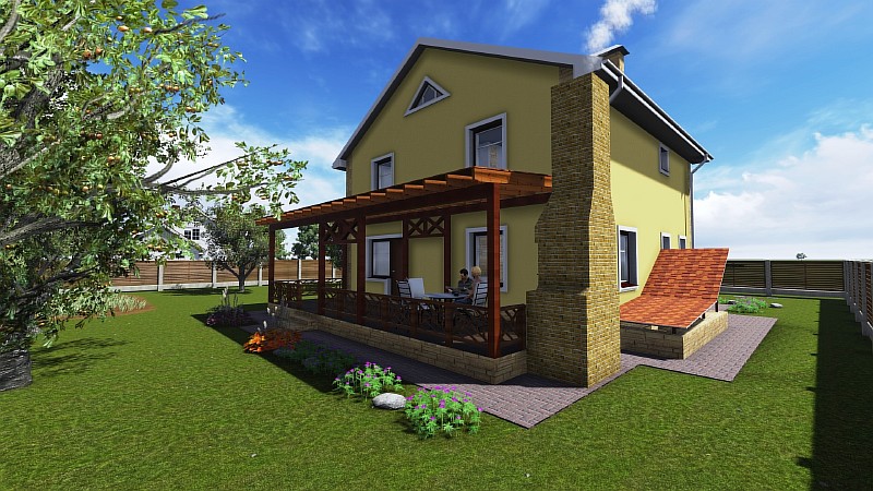 Проект загородного дома "Семейный" - визуализация