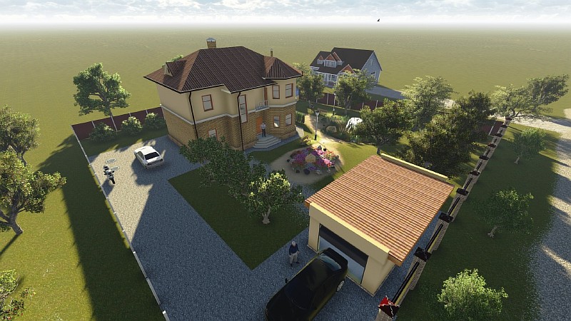 Визуализация двухэтажного загородного дома "Аллан-2"