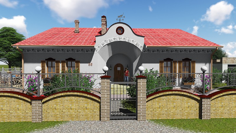 Проект одноэтажного загородного дома в деревенском стиле "Иван да Марья""