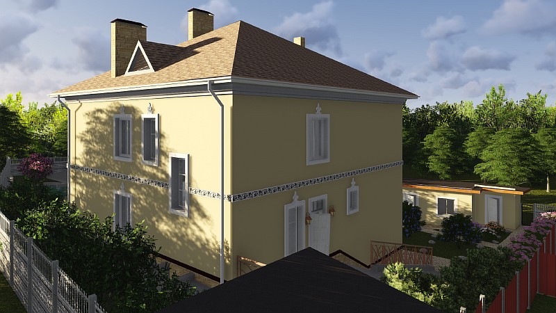 Двухэтажная гостиница семейного типа "Аревахач" - визуализация проекта