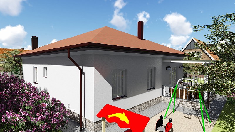 Проект бюджетного одноэтажного дома "Удянский-2" - визуализация