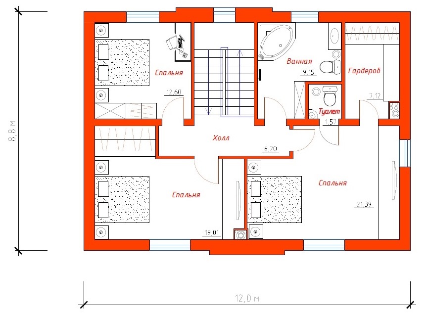 План 2-ого этажа жилого дома "Успешный"