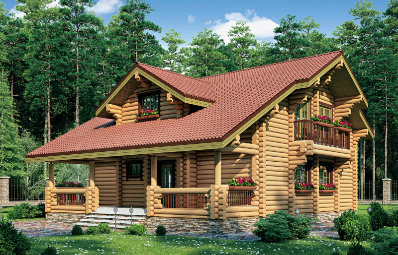 Проекты деревянных домов из оцилиндрованного бревна