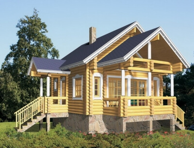 Проекты деревянных домов из бревна до 100 кв.м