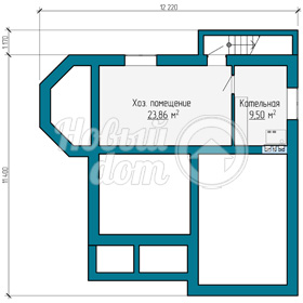 План первого этажа двухэтажного дома в Самаре