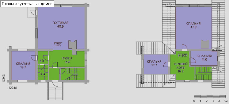 план дома с цокольным и мансардным этажом12x12