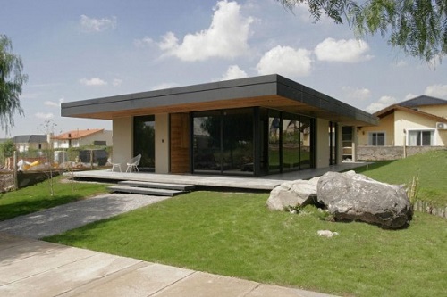 Дизайн дома с односкатной крышей