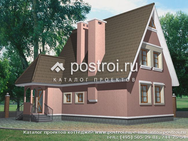 Проект строительства двухэтажного дома № A-098-1K