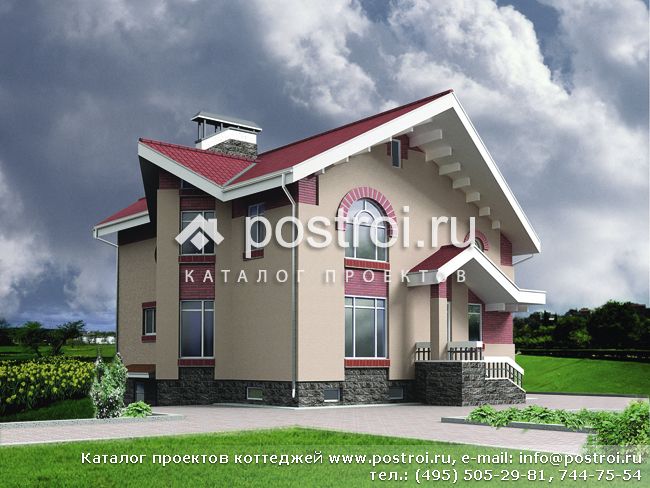 Проект двухэтажного дома из силикатного кирпича № C-312-1K