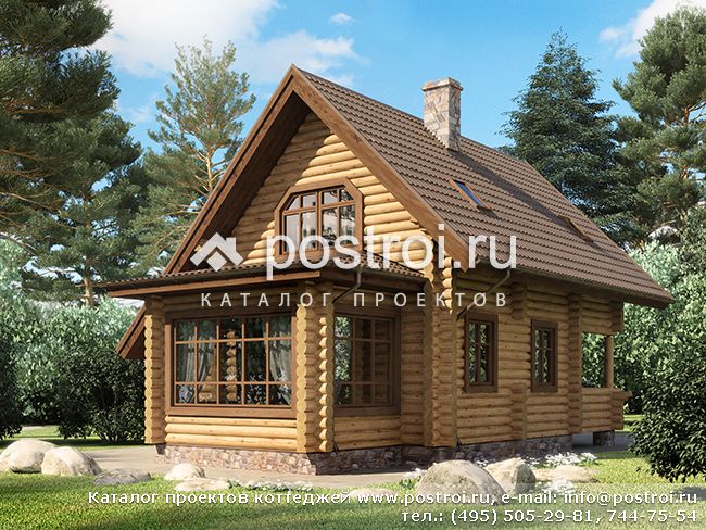 Уютный деревянный дом № D-081-1D