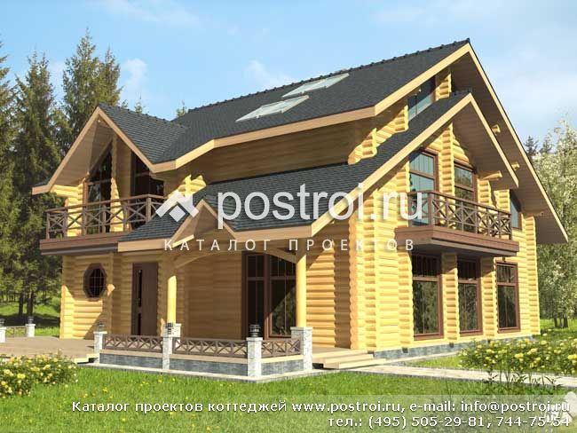 Трехэтажный деревянный дом № D-294-1D