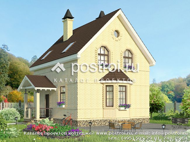 Проект кирпичного дома 100 кв № M-100-1K