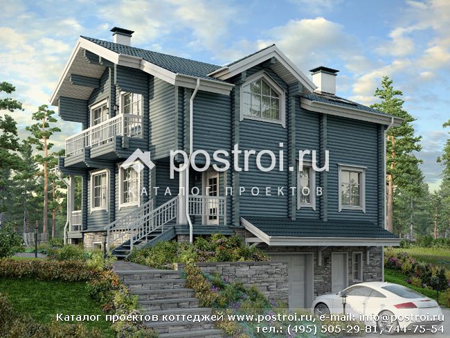 Проект красивого дома из бруса № M-215-1D