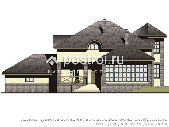 Проект цокольного кирпичного дома № M-348-1K