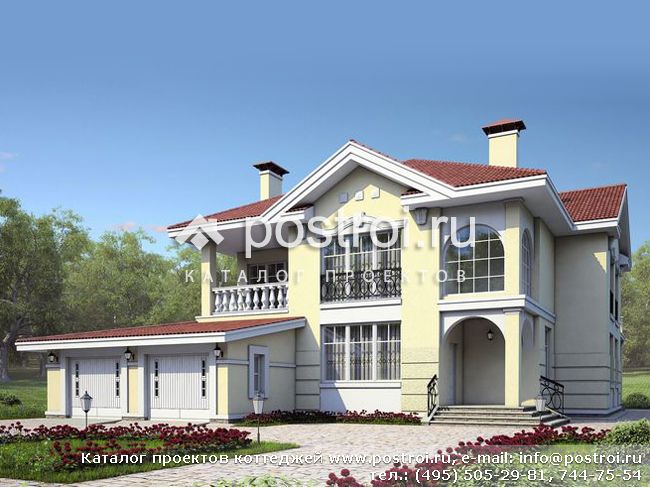 Проект кирпичного дома с балконом № N-340-1K