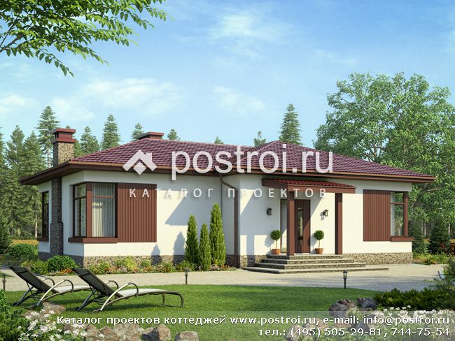 Проект одноэтажного дачного дома № U-090-1P
