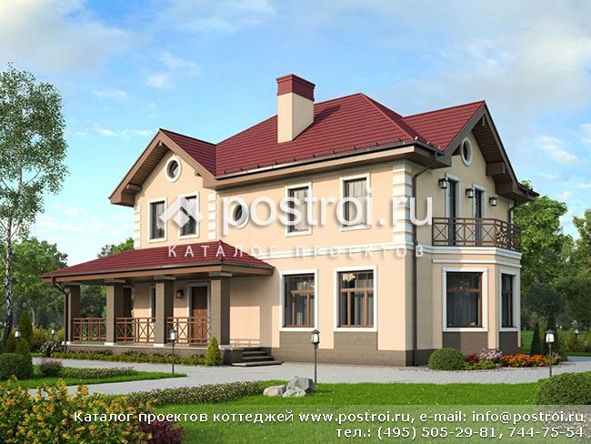 Проект красивого дома с угловой террасой № U-168-1P