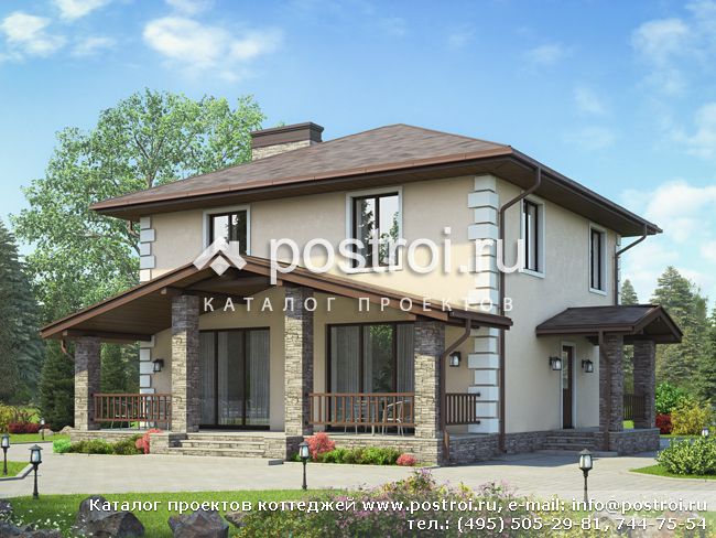 Проект дома с крытой террасой № V-133-1P
