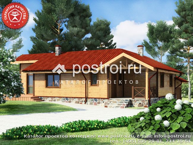 Проект деревянного дома с мансардой и гаражом № Y-160-1D