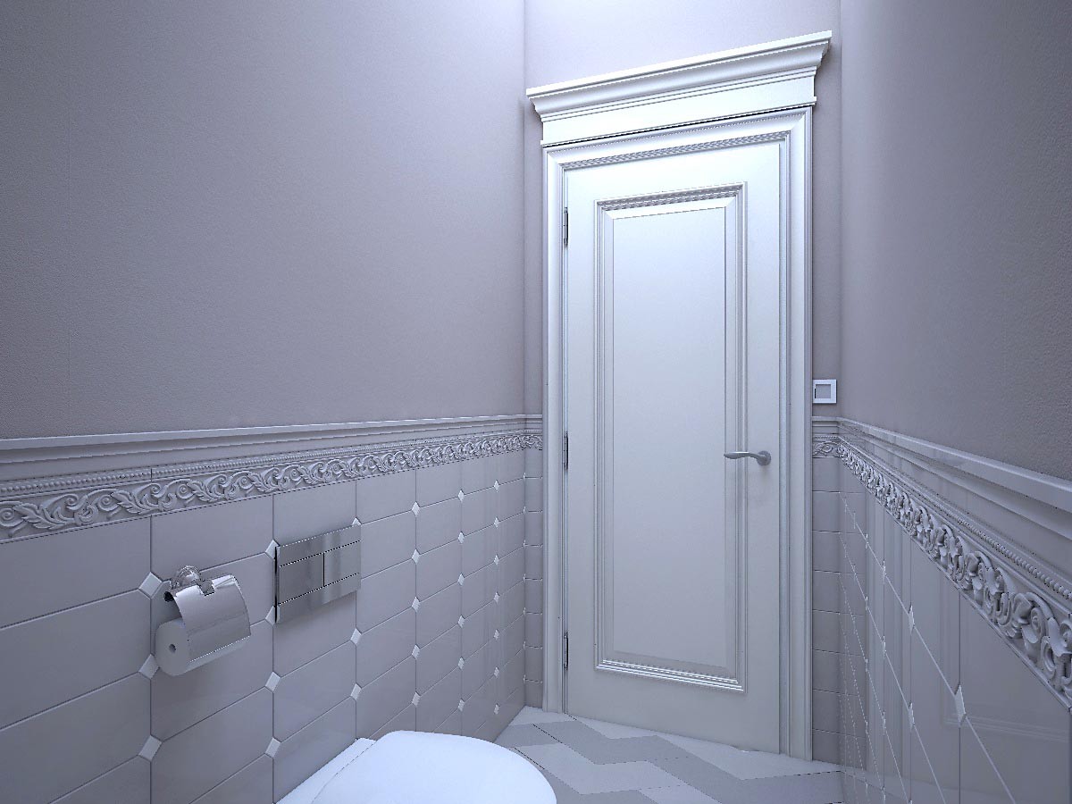 Приём для маленьких туалетов: чем меньше помещение, тем меньше должна быть по формату керамическая плитка.