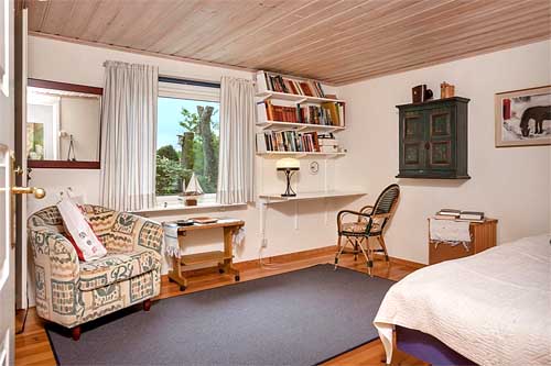 интерьер загородного дома в Швеции спальня