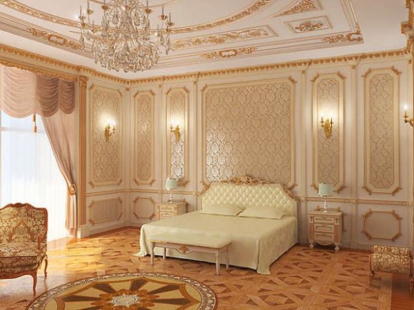 На фото – спальня, оформленная в барокко