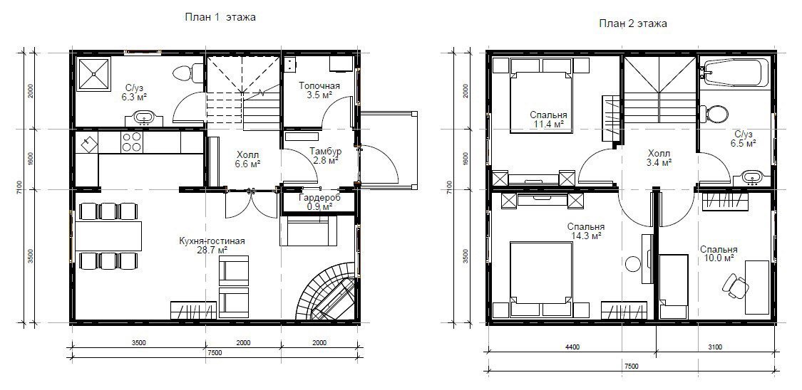 Планировки домов 8 на 8 с мансардой: Планировка и проекты домов 8 на 8 .