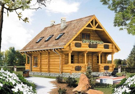 проект одноэтажного деревянного дома с мансардой