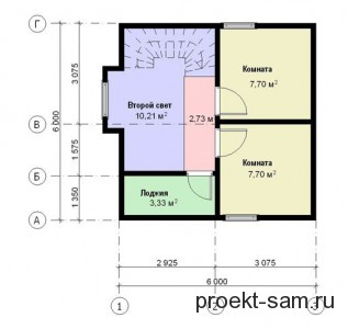 проект дома с размерами 6x6 2-й этаж