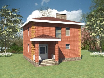 проект небольшого двухэтажного кирпичного дома