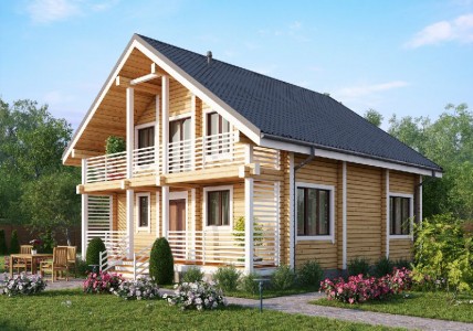 типовой проект деревянного двухэтажного дома
