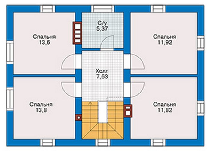 План дома 10 на 12 двухэтажный из пеноблоков