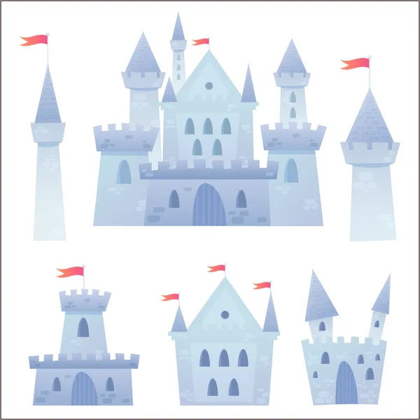 Милый мультфильм вектор средневековый замок — стоковый вектор