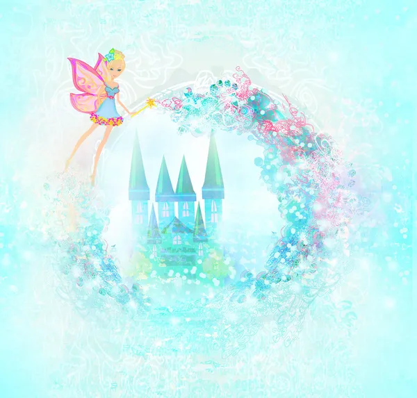 Волшебная сказочная принцесса замок — стоковое фото