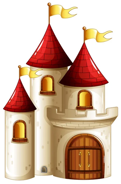 Замок с желтым баннеры — стоковый вектор