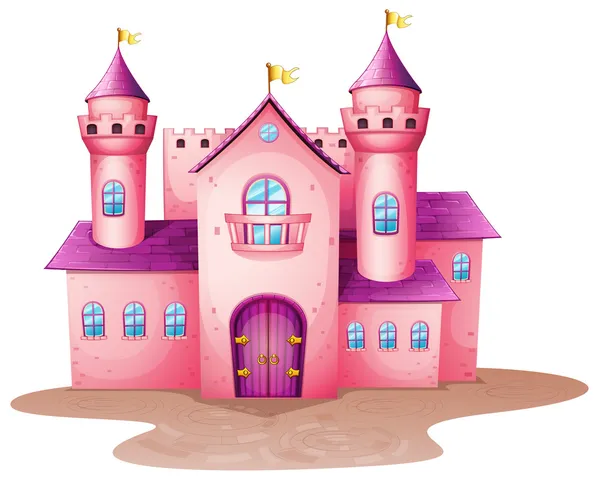 Розовый замок цветные — стоковый вектор
