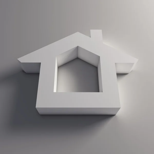 Дом белый логотип — стоковое фото