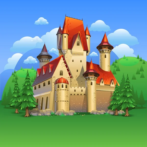 Пейзаж замка — стоковый вектор